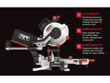 Sierra de inglete de doble bisel deslizante de 12" y guia laser Jet JT9-707212