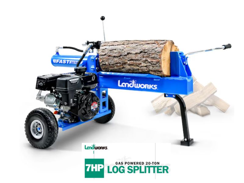 Cortadora de leña y troncos a gasolina de 20 Ton y motor de 7 HP Landworks