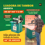 Lijadora de tambor de extremo abierto de 22"/44" y 2 HP Grizzly G0920