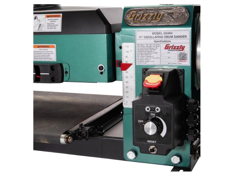 Lijadora de tambor oscilante de sobremesa de 11" extremo abierto 1 hp Grizzly G0404