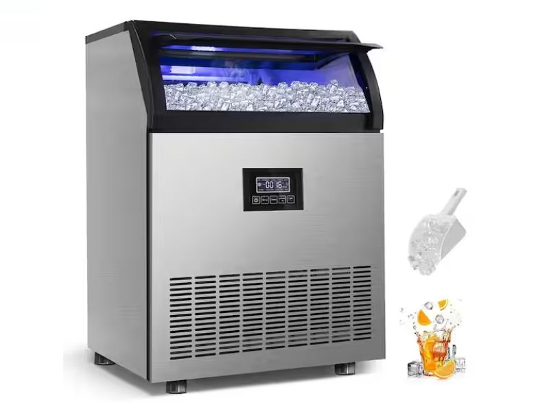 Máquina de hielo comercial de 250 lb/24h con almacenamiento de 77 lbs Velivi