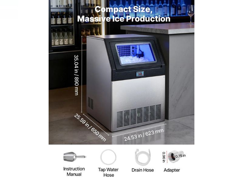 Maquina de hielo comercial de 440 lbs/200 kgs/dia Vevor