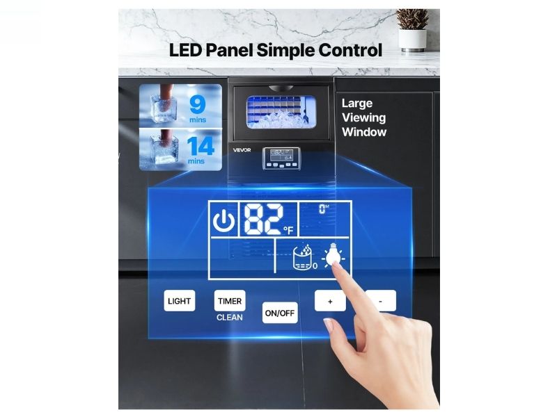 Maquina d ehielo comercial de 90 lbs/40 kgs/dia Vevor HZB-30F