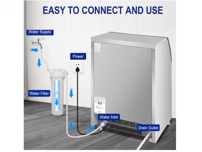 Maquina de hielo comercial de 360 lbs/24 hrs 163 Kgs/dia Velivi