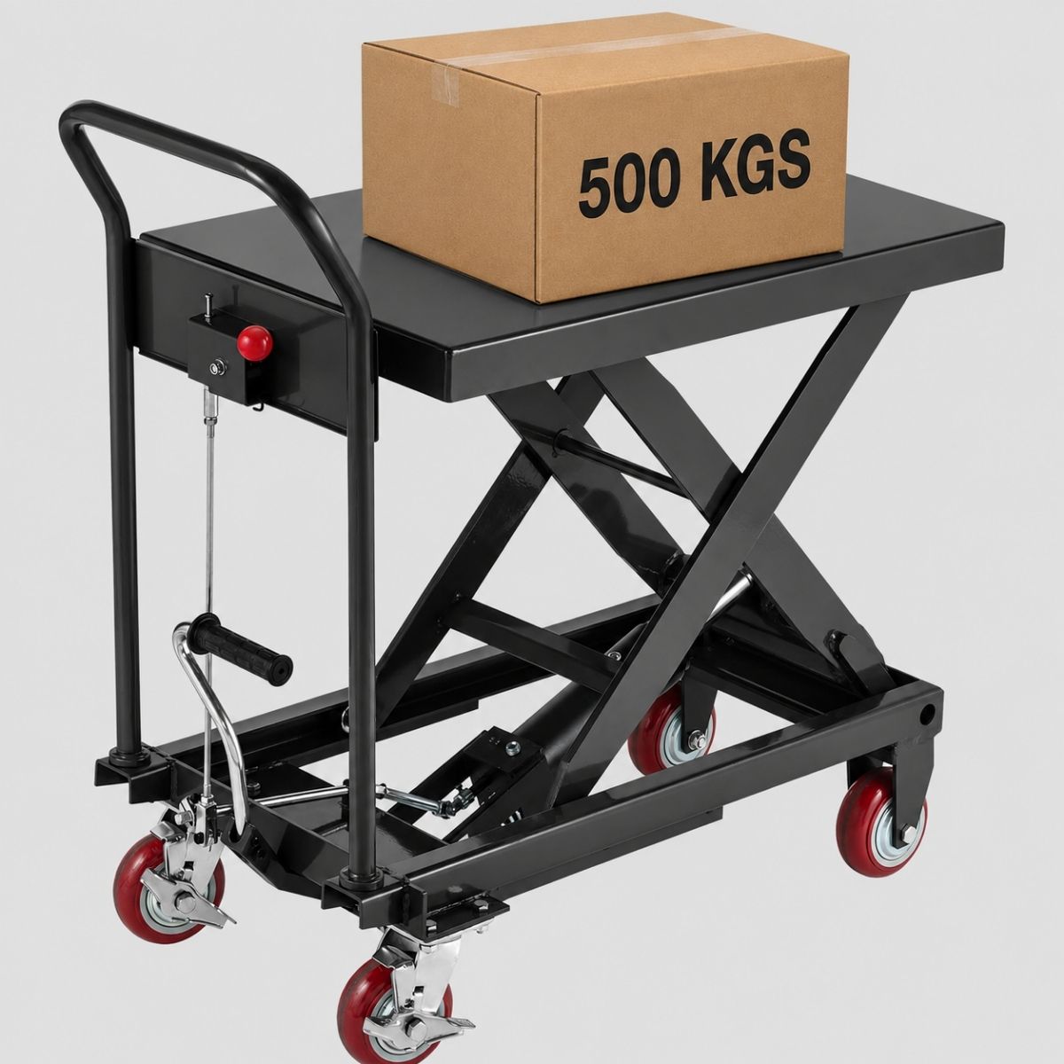 Carro con mesa elevadora hidraulica de capacidad de carga de 1100 lbs/ 500 kgs grizzly T33380