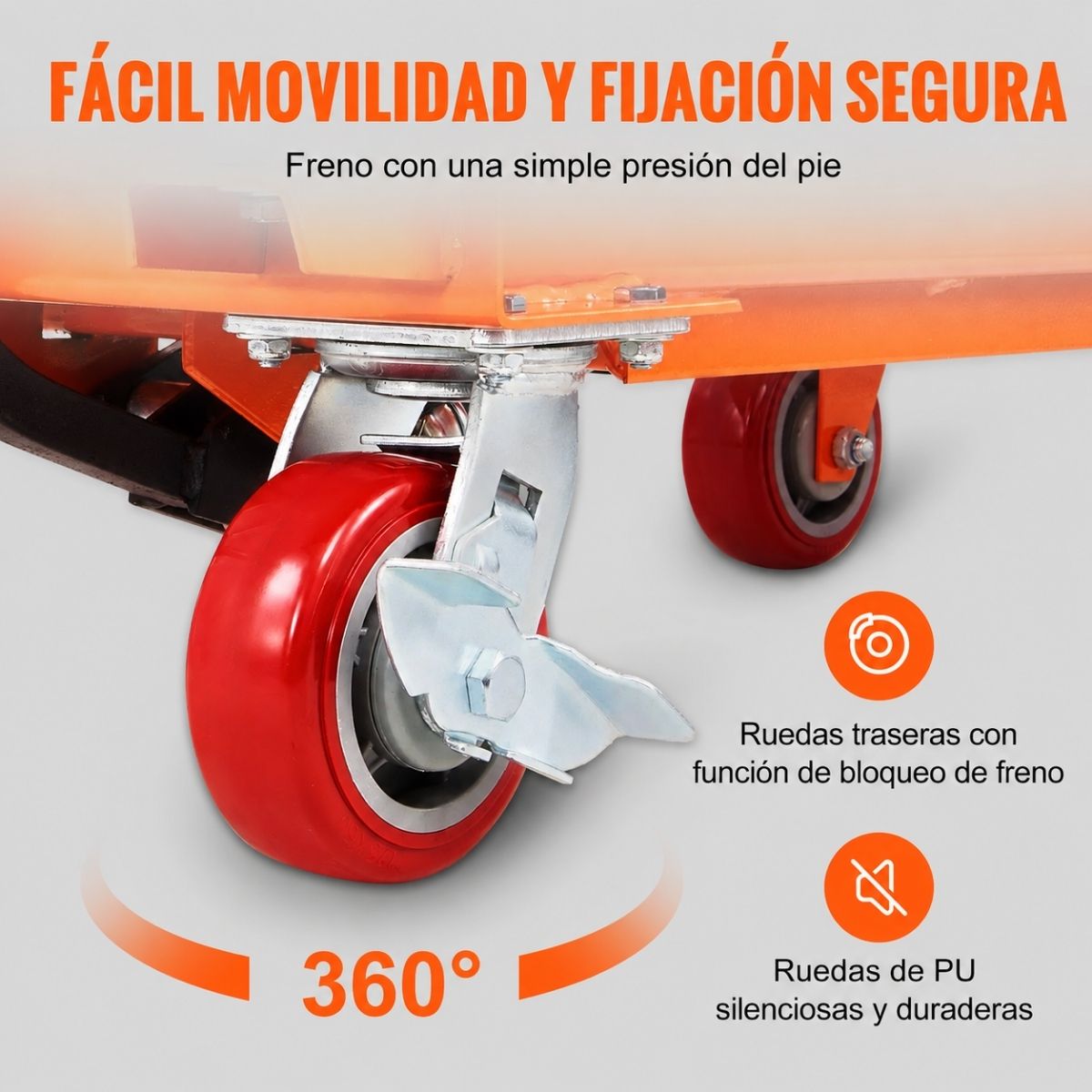 Carro con mesa elevadora hidraulica de capacidad de 1100 lbs / 500 kgs Vevor TFD50