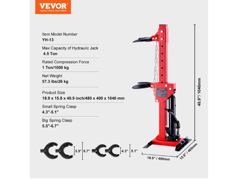 Prensa opresora de resortes de amortiguadores de 4.5 Ton Vevor