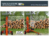Cortadora de leña troncos de 32 ton con motor briggs & stratton CR950 208cc Yardmax