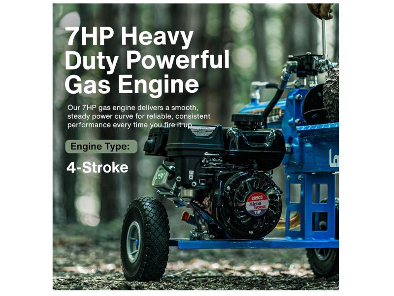 Cortadora de leña y troncos a gasolina de 20 Ton y motor de 7 HP Landworks