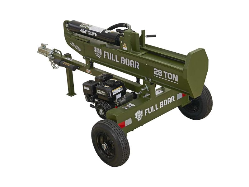 Cortadora partidor de troncos leña de 28 Ton con motor 212 CC Full Boar