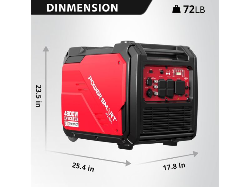 Generador inverter portátil silencioso a gasolina de 4800 Watts Power Smart
