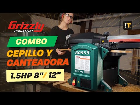 Canteadora cepilladora combinada de banco de 8" y 1.5 HP Grizzly G0958