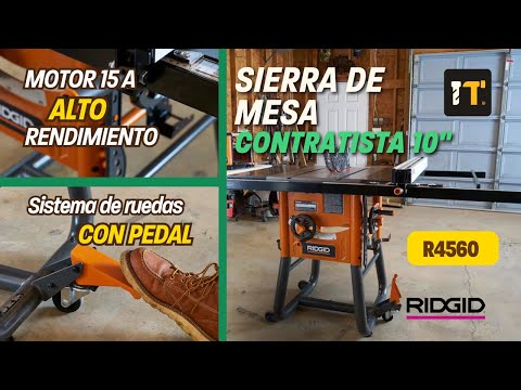 Sierra de Mesa para Contratista de 10" con Tapa de Hierro Fundido RIDGID R4560