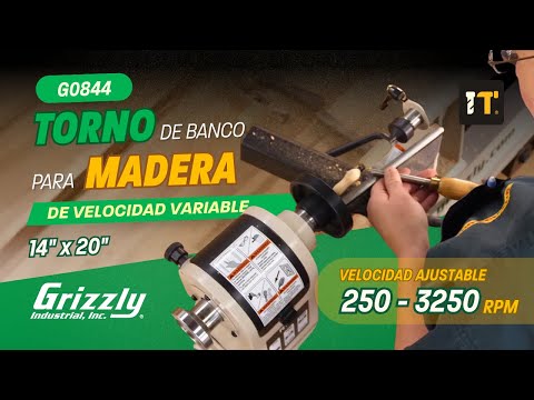 Torno de banco para madera de 14" x 20" de velocidad variable Grizzly G0844