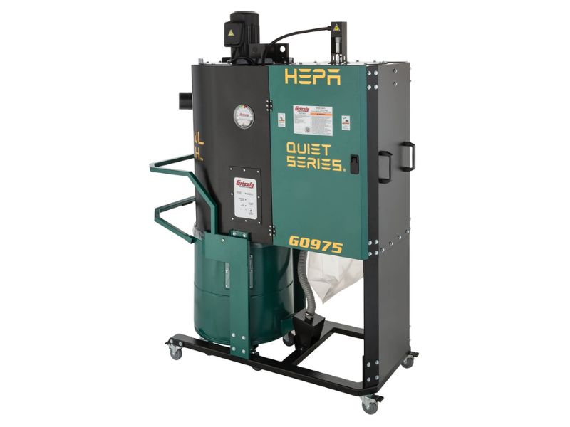 Colector de polvo ciclonico silencioso de 2 etapas 1-1/2 hp Growl-Tech Grizzly G0975