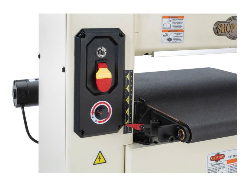 Lijadora de tambor de extremo abierto de 18" y 2 hp velocidad variable Shop Fox W1854Z