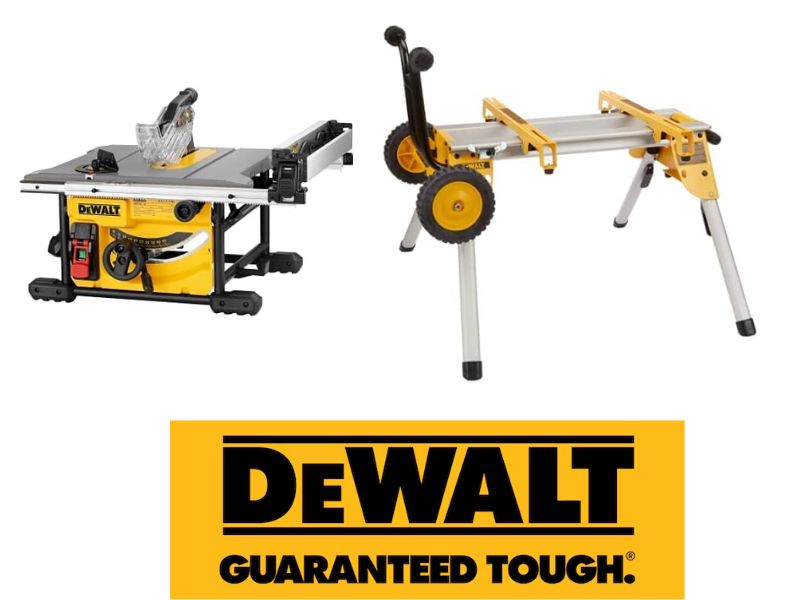 Sierra de banco portátil Dewatl de 8-1/4" con soporte rodante Dewalt DW7440RS
