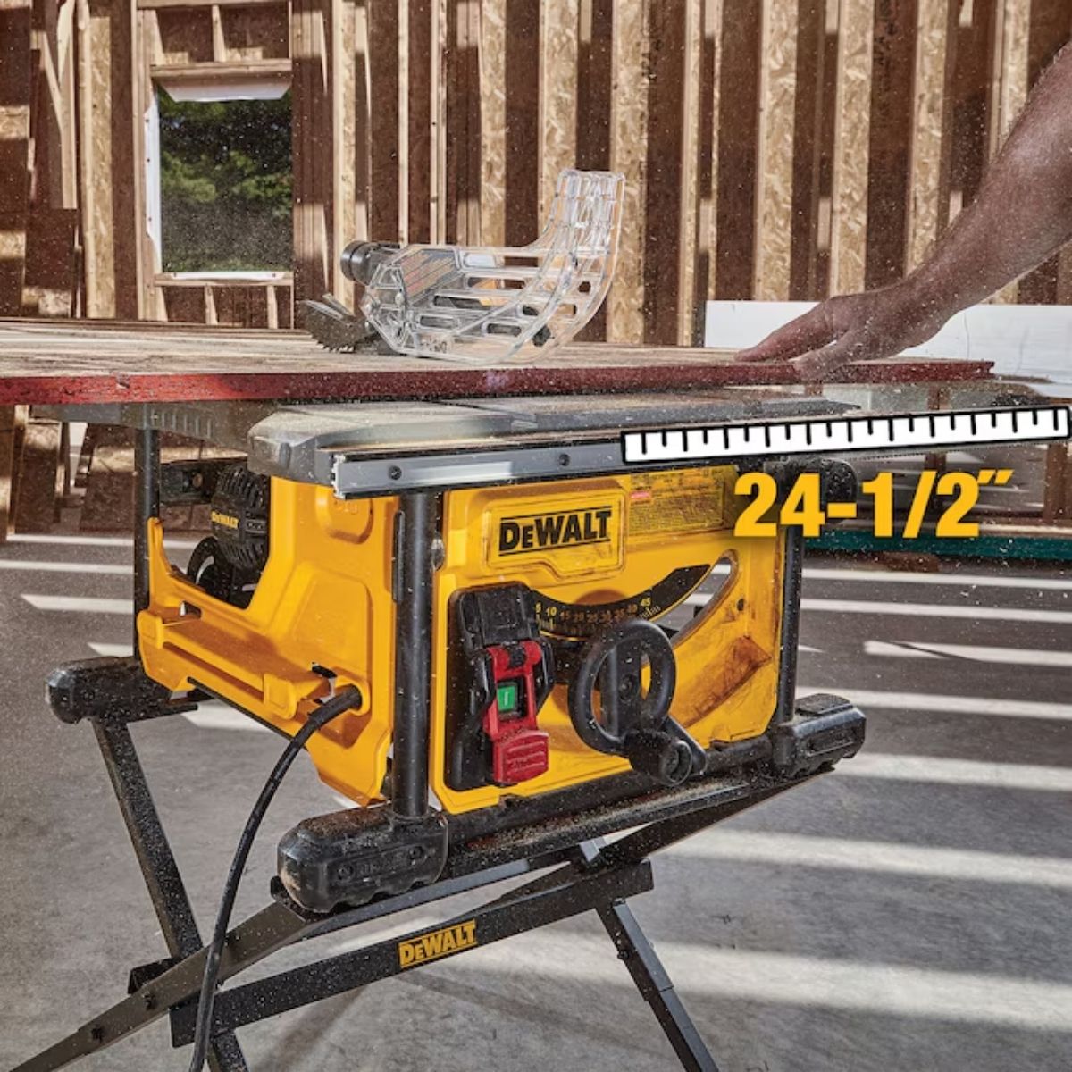 Sierra de mesa portatil de 8-1/4" con soporte Dewalt DWE7485WS + 3 discos extra de 24, 40 y 60 dientes