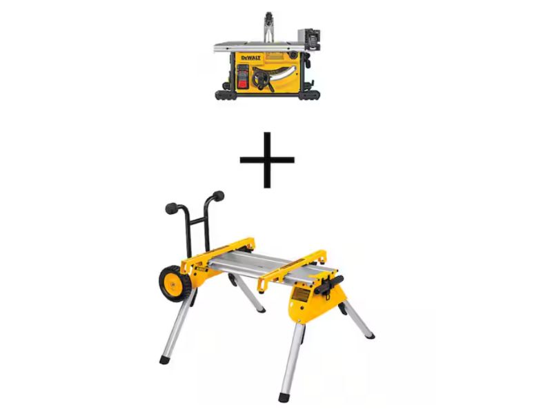 Sierra de banco portátil Dewatl de 8-1/4" con soporte rodante Dewalt DW7440RS