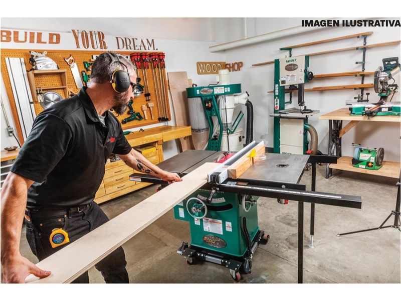 Sierra de mesa de gabinete de 10" 3 HP 240 V, con mesa de fresado incorporada Grizzly G1023RLW