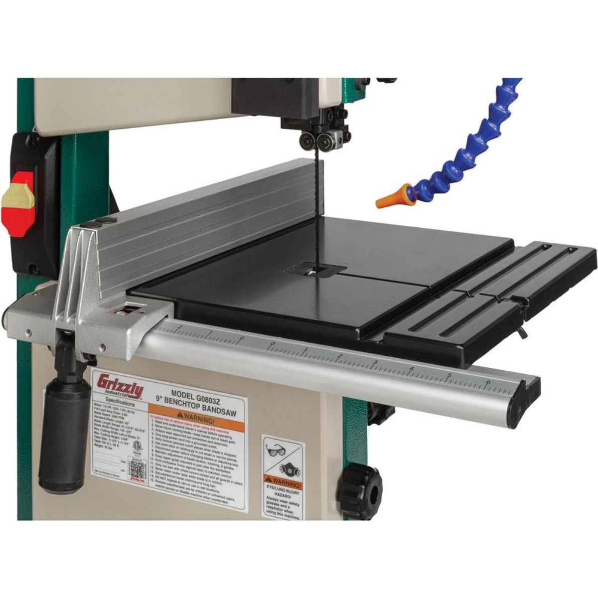 Sierra de cinta para madera 9" con guía laser y 1/3 HP Grizzly G0803Z