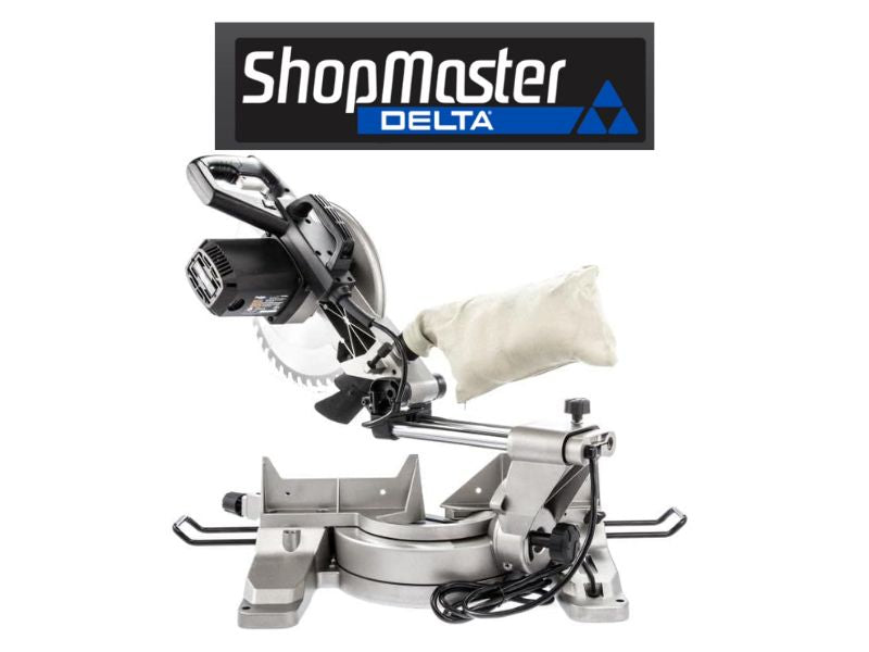 Sierra de inglete deslizante de un bisel de 12" y 15 Amp con guía laser Delta Shopmaster S26-272L