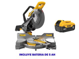 Sierra de inglete inhalambrica de 10" doble bisel 20V XR Dewalt DCS714B + bateria 5AH
