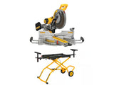 Sierra de inglete de 12" y doble bisel Dewalt DWS780 mas soporte rodante Dewalt DWX726