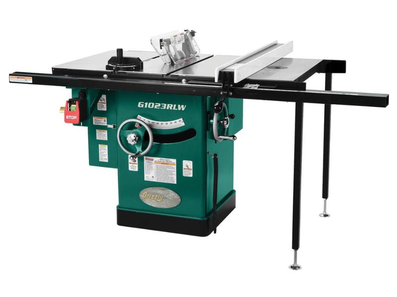 Sierra de mesa de gabinete de 10" 3 HP 240 V, con mesa de fresado incorporada Grizzly G1023RLW