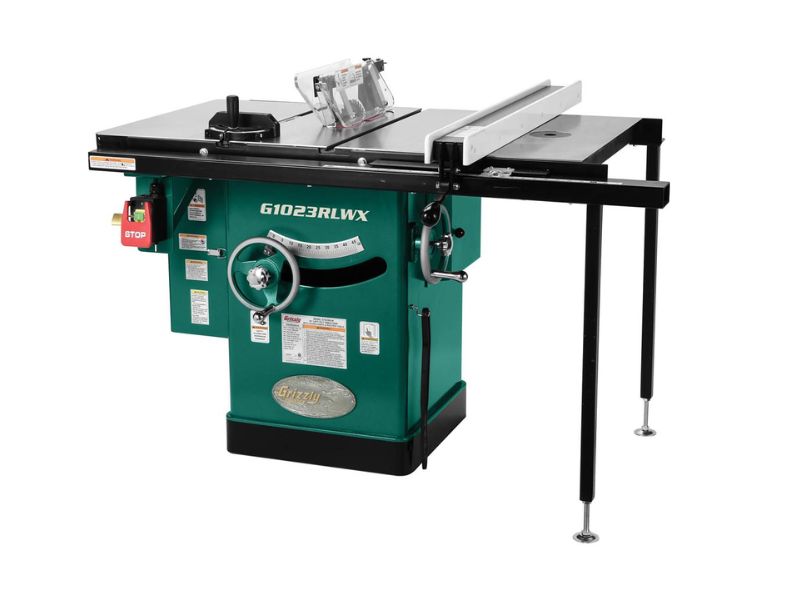 Sierra de mesa de gabinete de 10" con mesa de enrutador incorporada y 5 HP Grizzly G1023RLWX