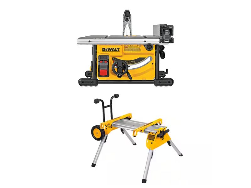 Sierra de banco portátil Dewatl de 8-1/4" con soporte rodante Dewalt DW7440RS