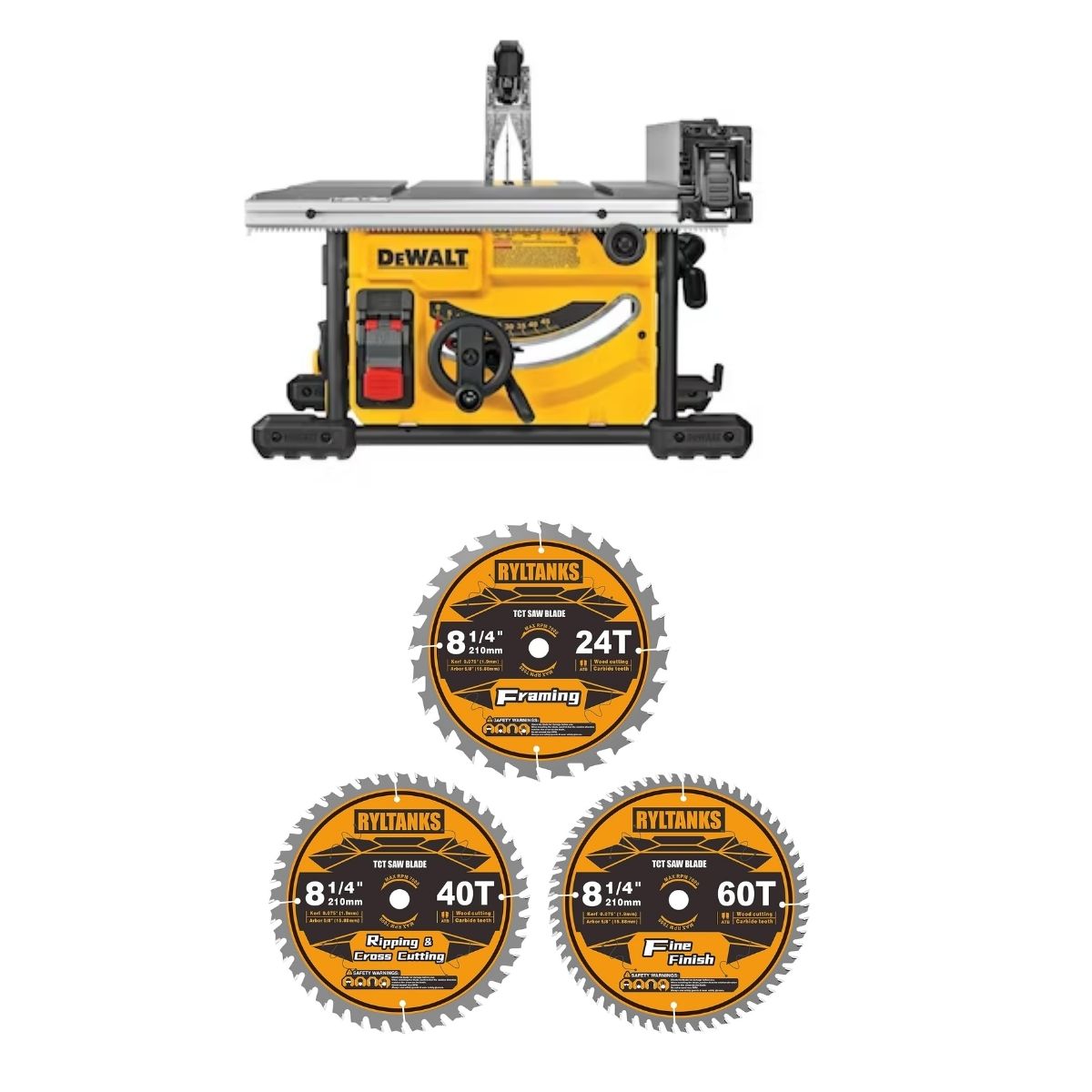 Sierra de mesa compacta 8-1/4 Dewalt Dwe7485 + 3 Discos Extra