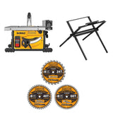 Sierra de mesa portatil de 8-1/4" con soporte Dewalt DWE7485WS + 3 discos extra de 24, 40 y 60 dientes
