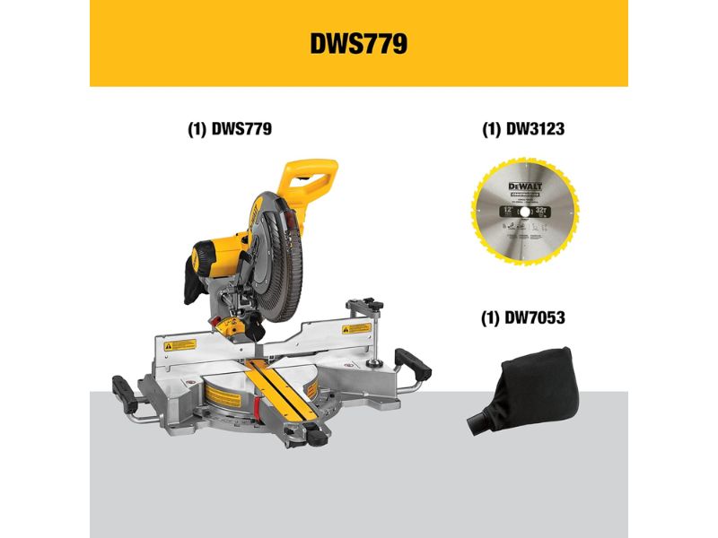 Sierra ingletadora compuesta deslizante de doble bisel de 12" DEWALT DWS779