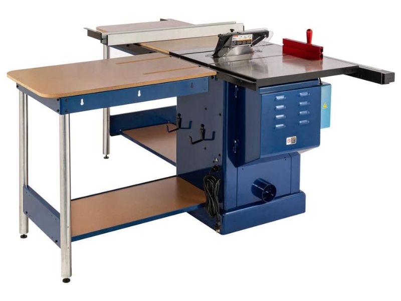 Sierra de mesa tipo escuadradora de servicio pesado de 10" con rieles de extensión y 3 HP 220V South Bend SB1111