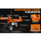 Cortadora de leña y troncos electrica de 14 ton y 2.5 hp Superhandy GUO084
