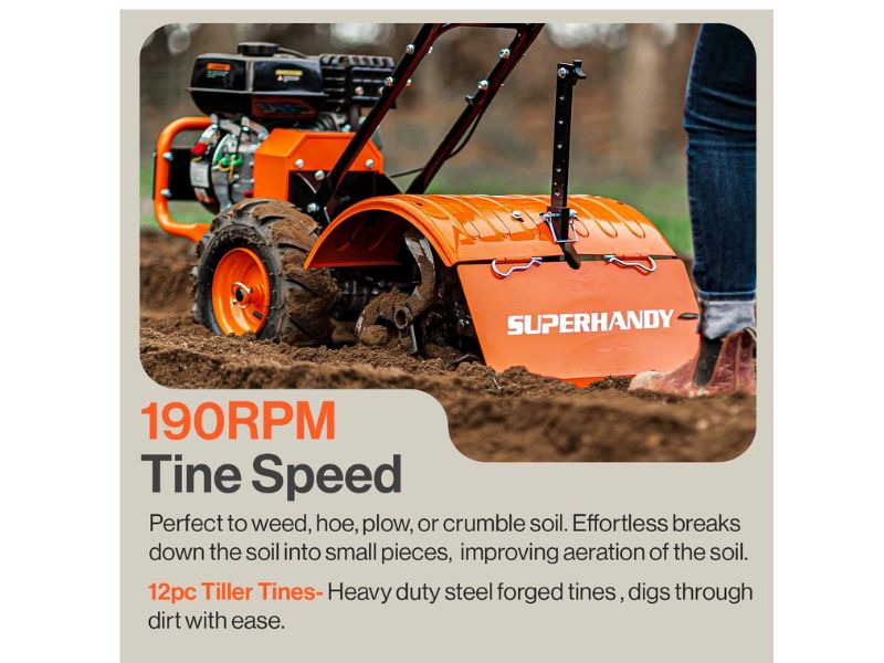 Cultivador a gasolina de 16" de ancho y 7 hp Superhandy GUO116