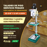 Taladro de piso de servicio pesado de 23-3/8" con cabezal de engranajes Grizzly G0779