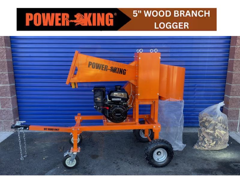 Trituradora de leña comercial a gasolina de 5" motor kohler de 14 hp Power King PK0921