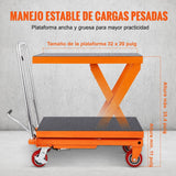 Carro con mesa elevadora hidraulica de capacidad de 1100 lbs / 500 kgs Vevor TFD50
