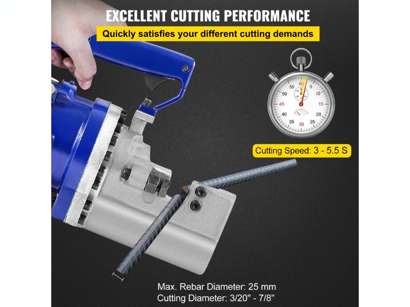 Cortadora de varilla y barras de refuerzo eléctrica portátil de 1" 25 mm Vevor RC-25