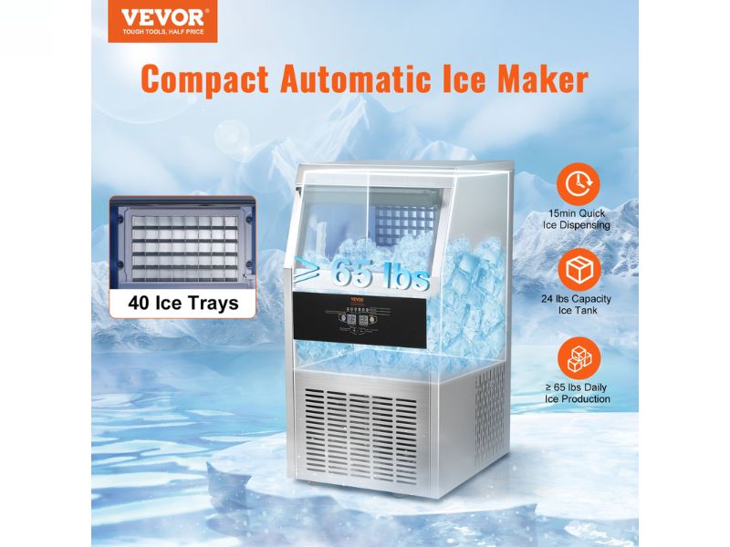 Máquina de hielo comercial de 40 kg/día - 90 libras/24 hrs VEVOR