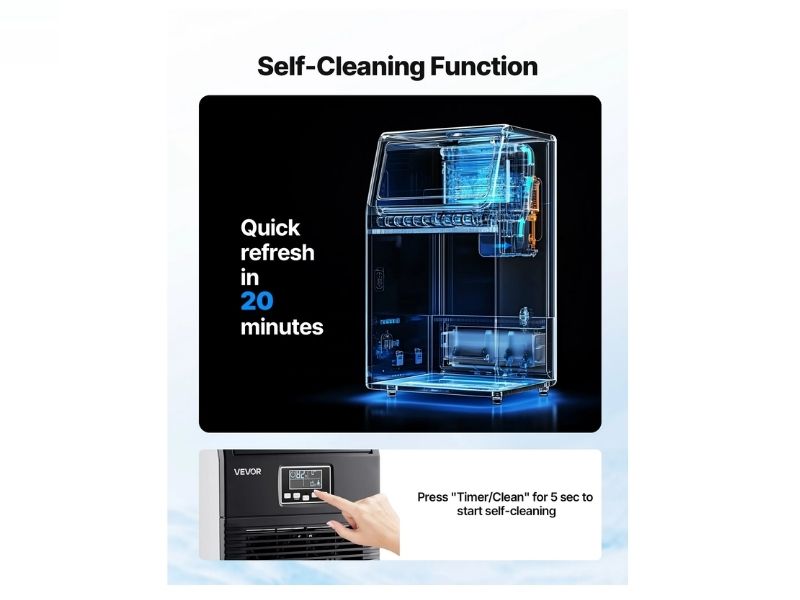 Maquina d ehielo comercial de 90 lbs/40 kgs/dia Vevor HZB-30F