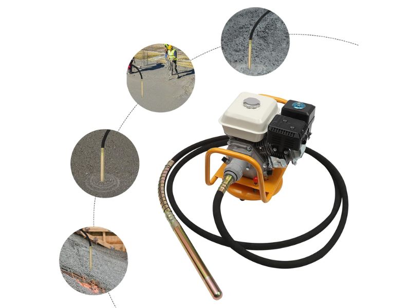 Vibrador de concreto a gasolina de 7.5 hp con manguera de 19.76 Ft Zerneil