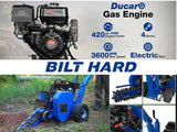 Zanjadora a gasolina de 24" con motor Ducar de 15 HP 420 CC Bilt Hard