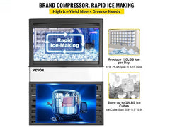 maquina de hielo comercial 70 kg/dia maquina fabricadora de hielo comercial 155 lbs/dia vevor