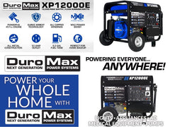 Generador a Gasolina 12000 W DuroMax Generador Portatil a Gasolina XP 12000 E