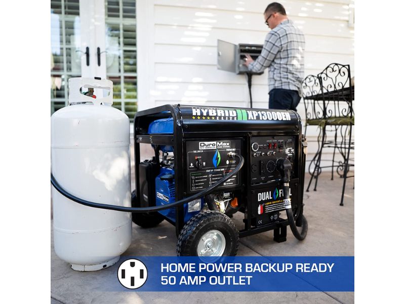 Generador portátil de combustible dual de 10000 vatios, a gas o propano,  arranque eléctrico, respaldo para el hogar y listo para RV