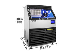 Maquina de hielo comercial 200 kgs/dia- Maquina fabricadora de hielo 440 lbs/24h certificacion ETL Vevor