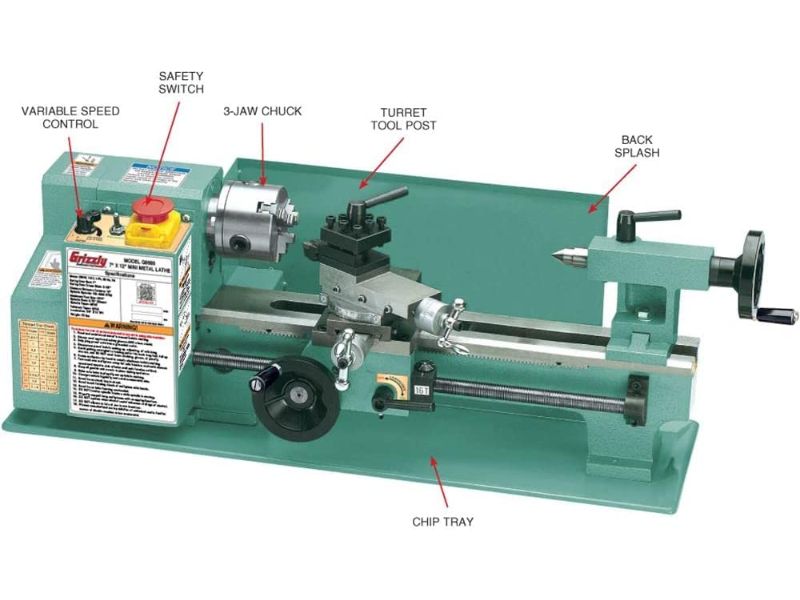 Mini torno para metal de 7" x 12" de velocidad variable Grizzly G8688